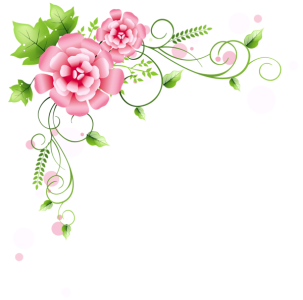 Pink Flower Corner Border Free PNG