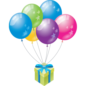 Birthday Balloons with Gift Box Free Download