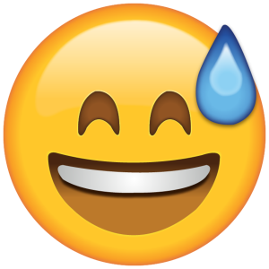 Sweating Smile Face Emoji Free Download