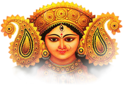 Goddess Durga Maa Face Art Free PNG