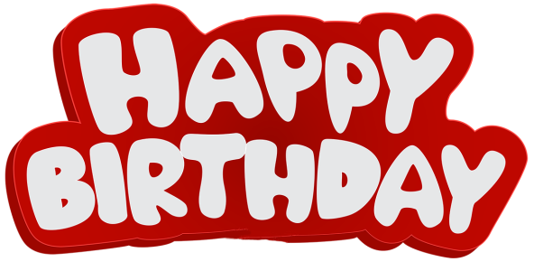 Happy Birthday Red Bubble Text Clipart