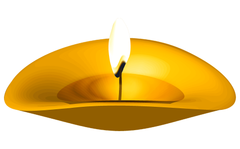 Golden 3D Diya Lamp Close Up PNG