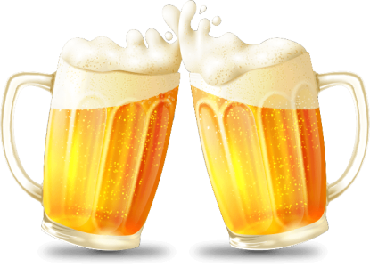 Toasting Beer Mugs Cheers PNG