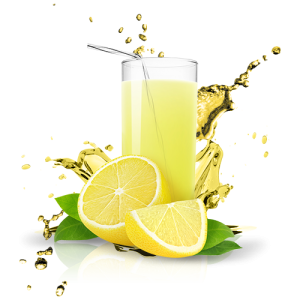 Lemon Juice Glass with Splash PNG