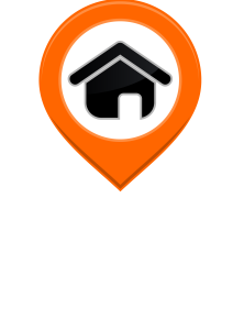 Orange Home Location Pin Icon
