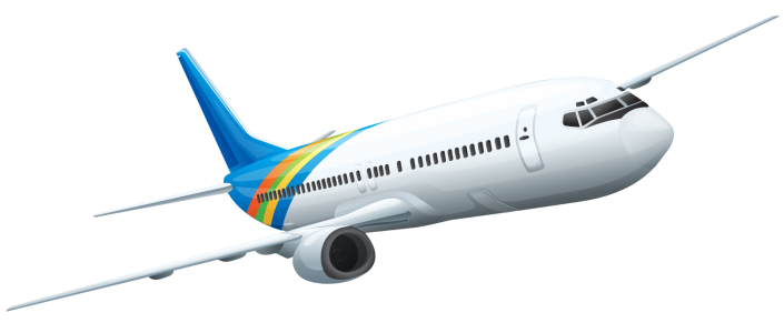 Commercial Airplane Flying Side View