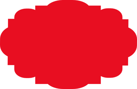 Red Scalloped Badge Label Clipart