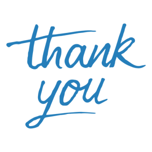 Thank You Handwritten Text Blue Free PNG