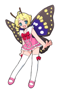 Anime Butterfly Girl Illustration Free PNG