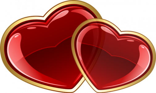 Double Red Hearts Transparent Background
