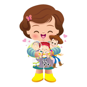 Girl with Toy Story Free PNG