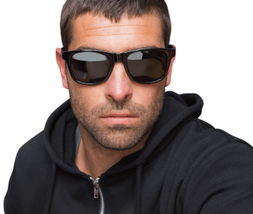 Cool Man in Black Hoodie and Sunglasses Free PNG