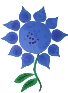 Blue Watercolor Style Abstract Flower PNG Image