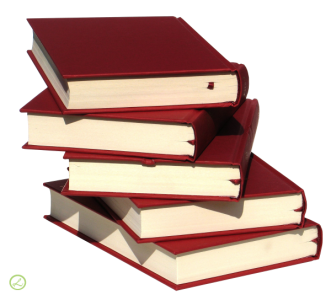 Stack of Red Hardcover Books PNG Image