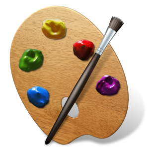 Wooden Art Palette With Paint Brush Free PNG