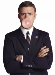 Man In Suit Blowing Bubblegum Clipart