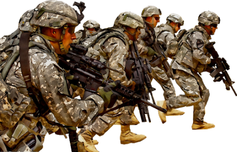 Camouflage Soldiers Running Free PNG