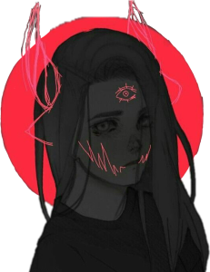 Dark Anime Demon Girl Art Transparent Background