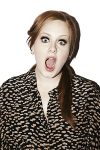 Adele Surprised Face Portrait Free PNG