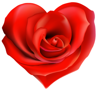 Red Heart Shaped Rose Free PNG