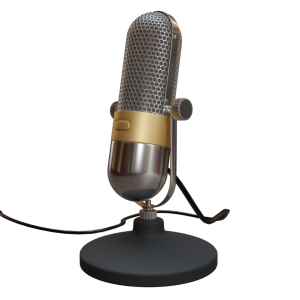 Vintage Silver Desktop Microphone Free PNG