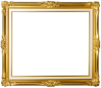 Ornate Gold Picture Frame PNG Image