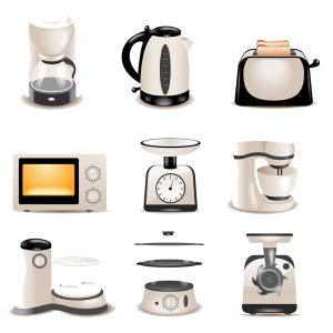 Kitchen Appliances Icon Set Clipart
