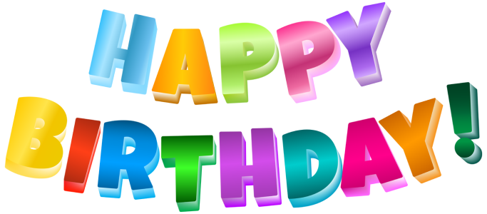 Happy Birthday 3D Colorful Text PNG Image