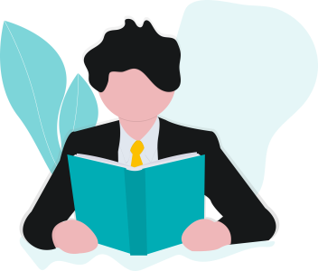 Man Reading Book Flat Illustration PNG Image