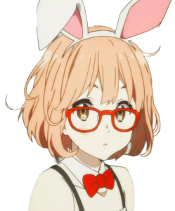 Anime Girl With Glasses And Bunny Ears Free PNG