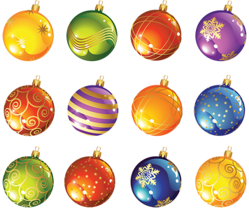 Colorful Christmas Ornaments Set Free Download