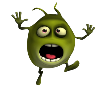 Green Germ Virus Monster Character Clipart