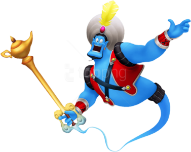 Disney Genie Character With Magic Lamp PNG Image