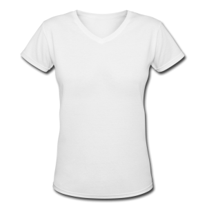 Blank White Womens V-Neck T-Shirt Mockup Free PNG