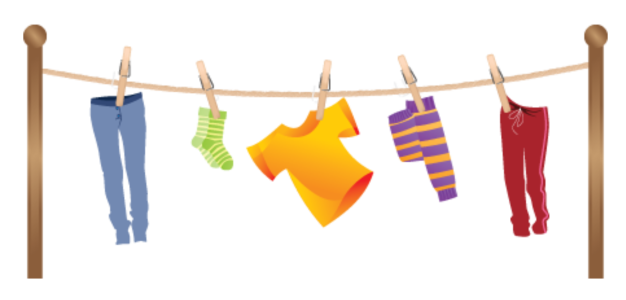 Hanging Laundry Clothesline Clipart