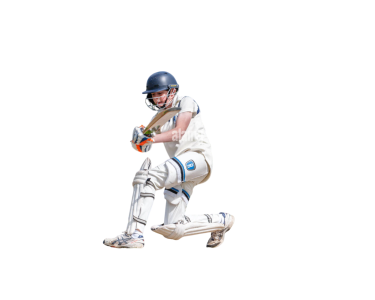 Young Cricket Player Batting Clipart