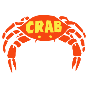 Orange Crab Typography Logo Free PNG