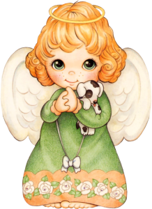 Little Angel Holding Puppy Free PNG