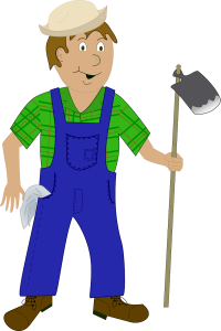 Farmer cartoon with hoe Free PNG
