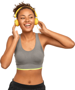 Happy black woman fitness Free PNG