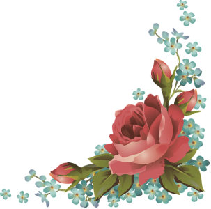 Red rose floral corner border Free PNG