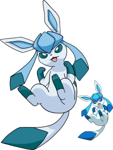Glaceon Pokemon sitting PNG Image