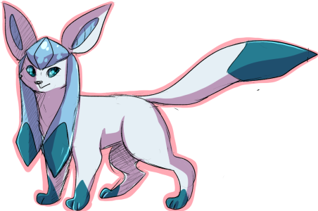 Glaceon Pokemon sketch concept PNG Image