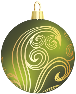 Green Gold Christmas Bauble PNG Image