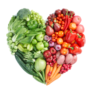 Healthy Veggie Fruit Heart Clipart