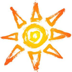 Painted Orange Sun Clipart