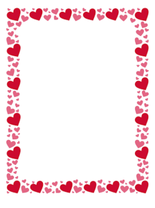 Red Pink Hearts Border Clipart