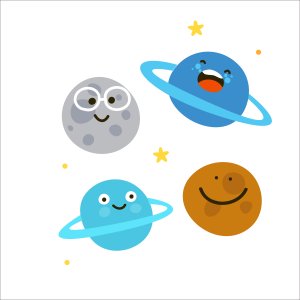Cute Cartoon Planets Clipart Transparent Background