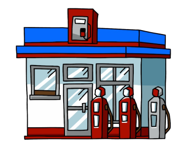 Cartoon Gas Station Clipart PNG Image