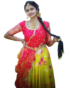 Indian Girl Half Saree Clipart